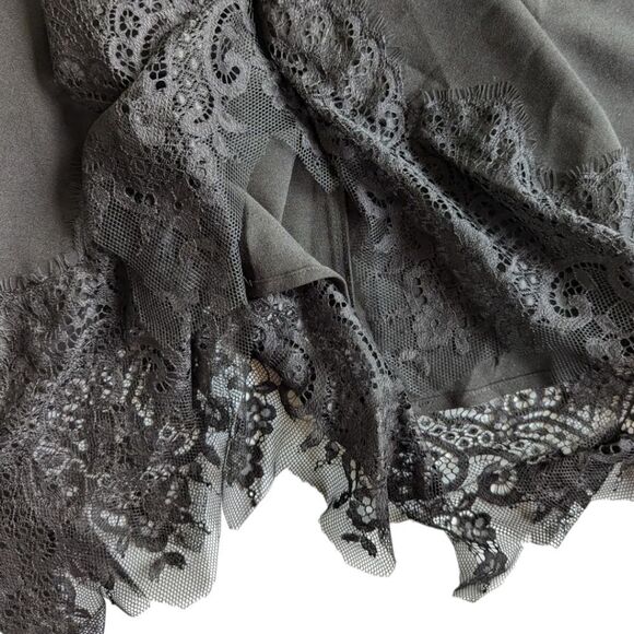 Anthropologie Asymmetrical Lace Maxi Slip Dress XS NWT | Modern Romantic Goth - Picture 12 of 15